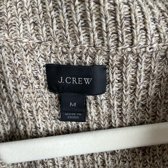 J. Crew Mens Marled Cotton Button Up Mock Neck Cardigan Sweater Size M Classic - Picture 3 of 7